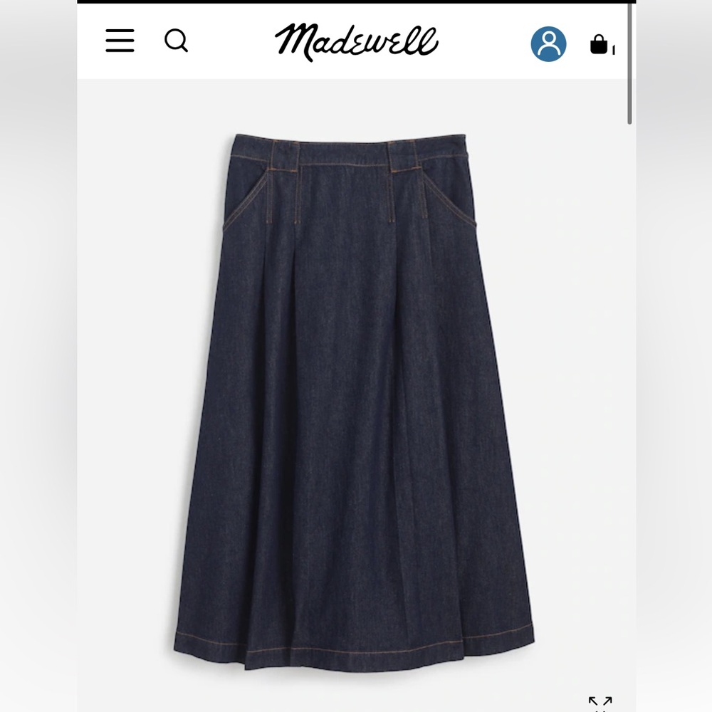 Madewell Dark Blue Denim Maxi Skirt